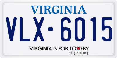 VA license plate VLX6015