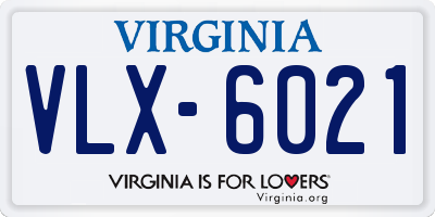 VA license plate VLX6021