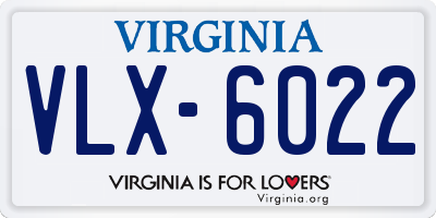 VA license plate VLX6022