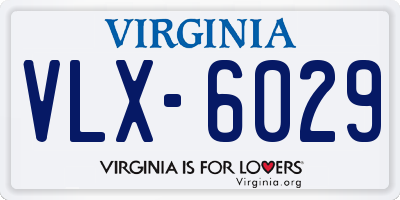 VA license plate VLX6029