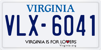 VA license plate VLX6041