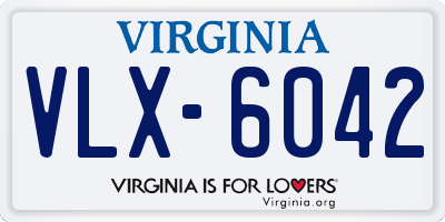 VA license plate VLX6042