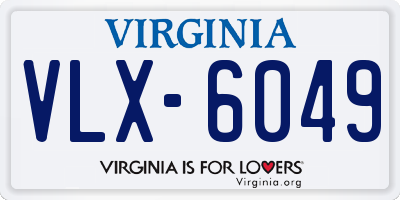 VA license plate VLX6049