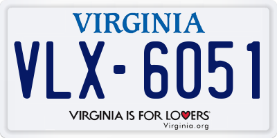 VA license plate VLX6051
