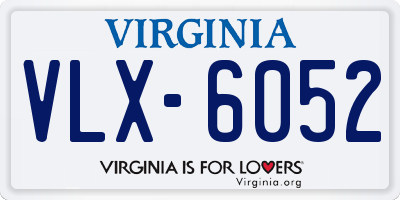 VA license plate VLX6052