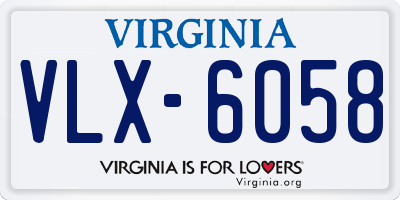 VA license plate VLX6058