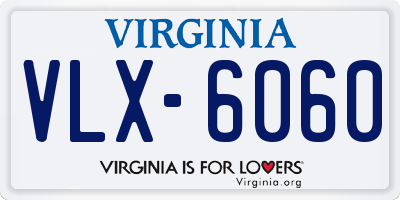 VA license plate VLX6060