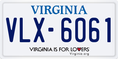 VA license plate VLX6061