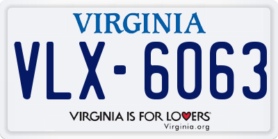 VA license plate VLX6063