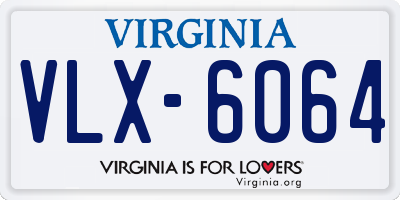 VA license plate VLX6064