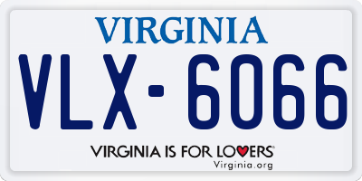 VA license plate VLX6066