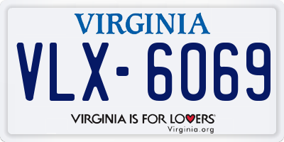 VA license plate VLX6069