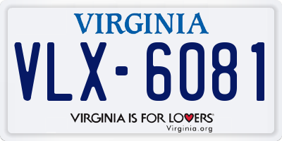 VA license plate VLX6081