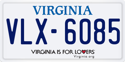 VA license plate VLX6085