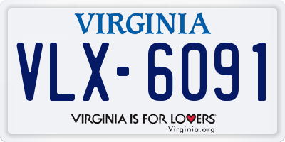 VA license plate VLX6091