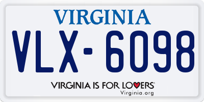 VA license plate VLX6098