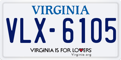 VA license plate VLX6105