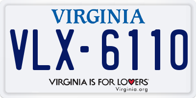 VA license plate VLX6110