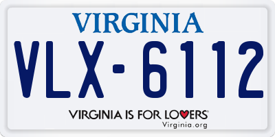 VA license plate VLX6112