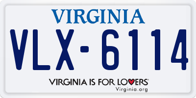 VA license plate VLX6114