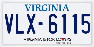 VA license plate VLX6115