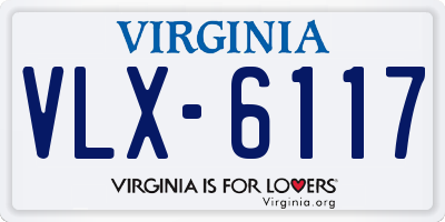 VA license plate VLX6117