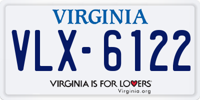 VA license plate VLX6122