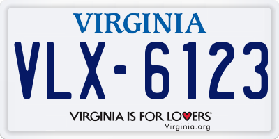 VA license plate VLX6123