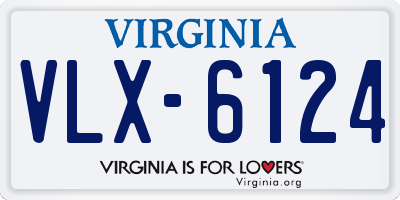 VA license plate VLX6124