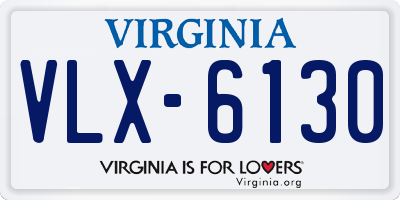 VA license plate VLX6130