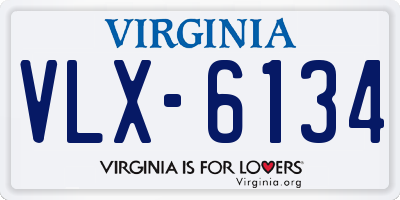 VA license plate VLX6134