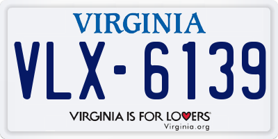 VA license plate VLX6139