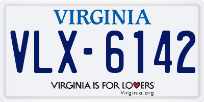 VA license plate VLX6142