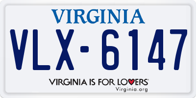 VA license plate VLX6147