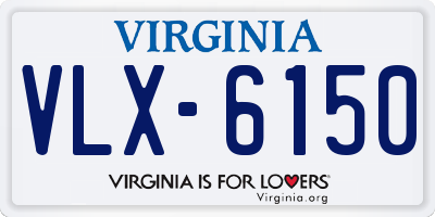 VA license plate VLX6150