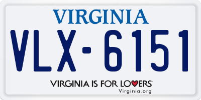 VA license plate VLX6151