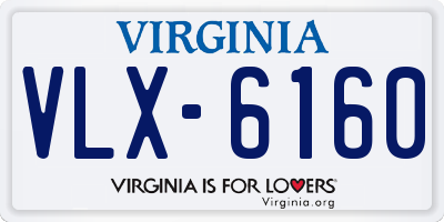 VA license plate VLX6160