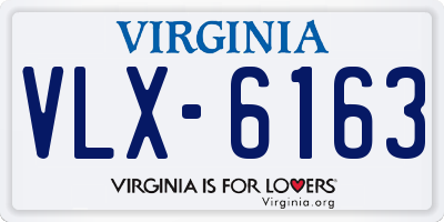 VA license plate VLX6163