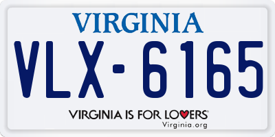 VA license plate VLX6165