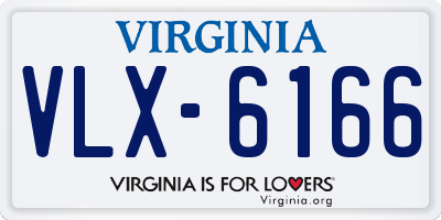 VA license plate VLX6166