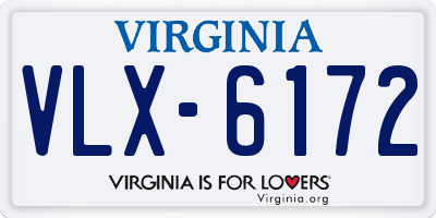 VA license plate VLX6172
