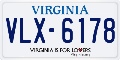 VA license plate VLX6178