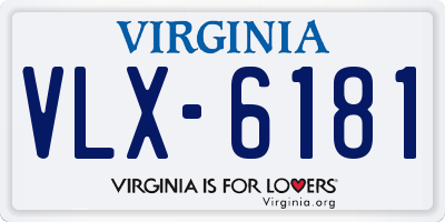 VA license plate VLX6181