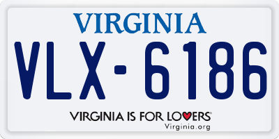 VA license plate VLX6186