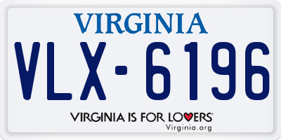 VA license plate VLX6196