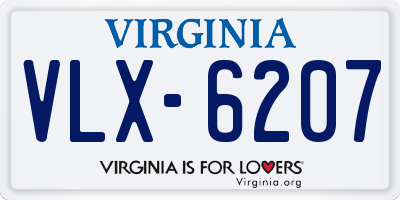 VA license plate VLX6207