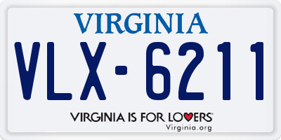 VA license plate VLX6211