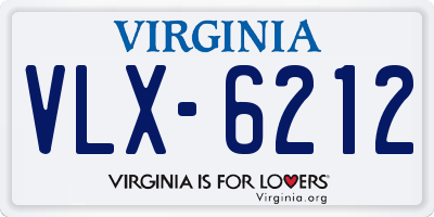 VA license plate VLX6212