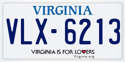 VA license plate VLX6213