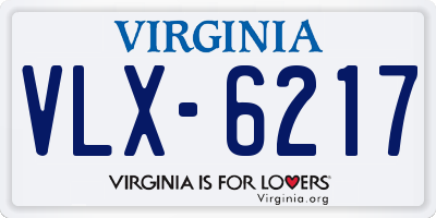 VA license plate VLX6217